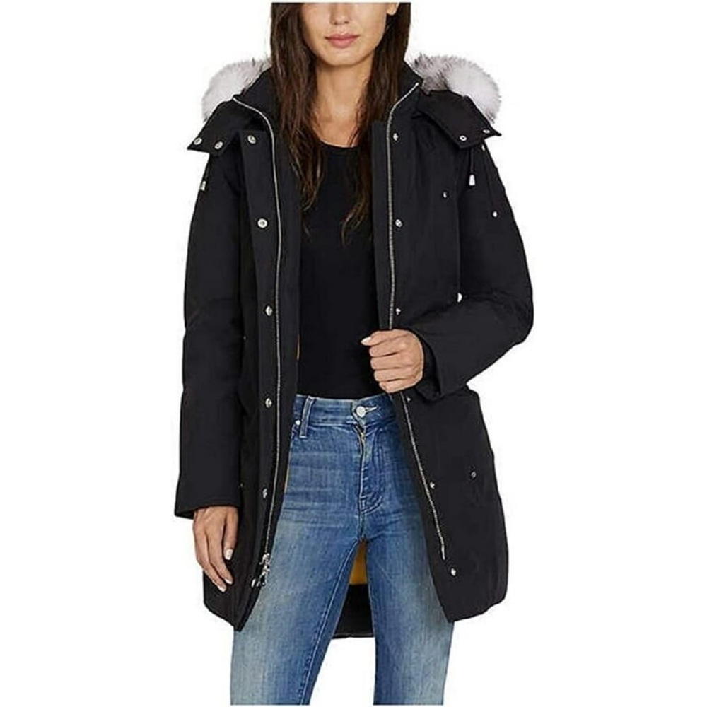 HFX Faux Fur Hooded Coat  Women’s Black Full Zip